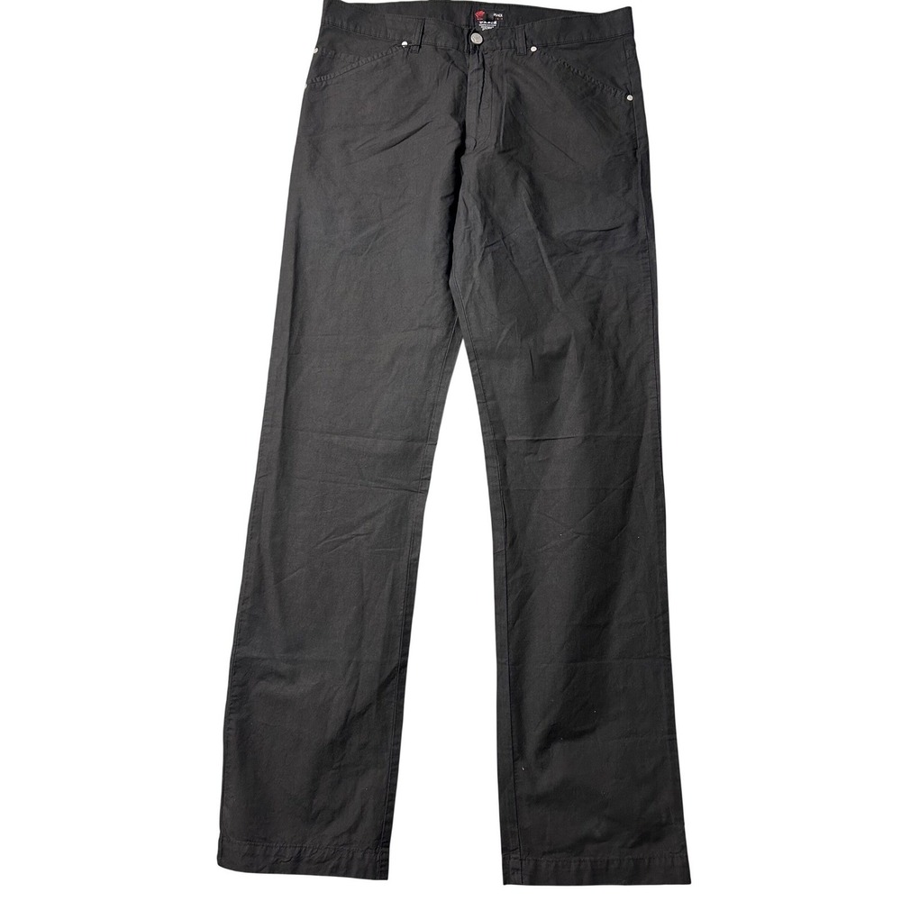 VTG Versace Sport Mens Black Cotton Straight Leg Pants Made In Italy 36 x 33 NEW